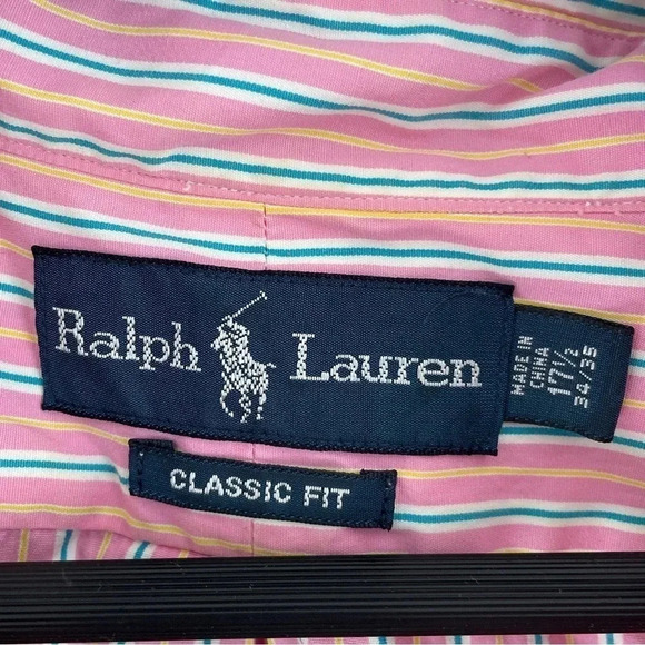 Polo Ralph Lauren Mens Size 17 Classic Fit Long Sleeve Button Down Shirt 1943 - Picture 4 of 8